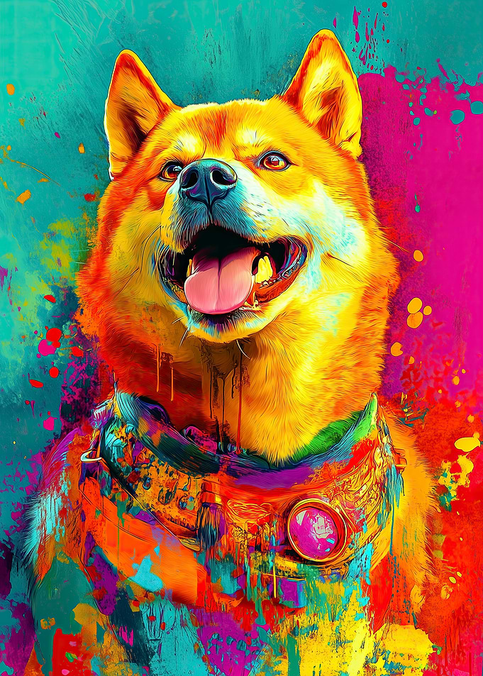 Colorful Shiba Inu Portrait