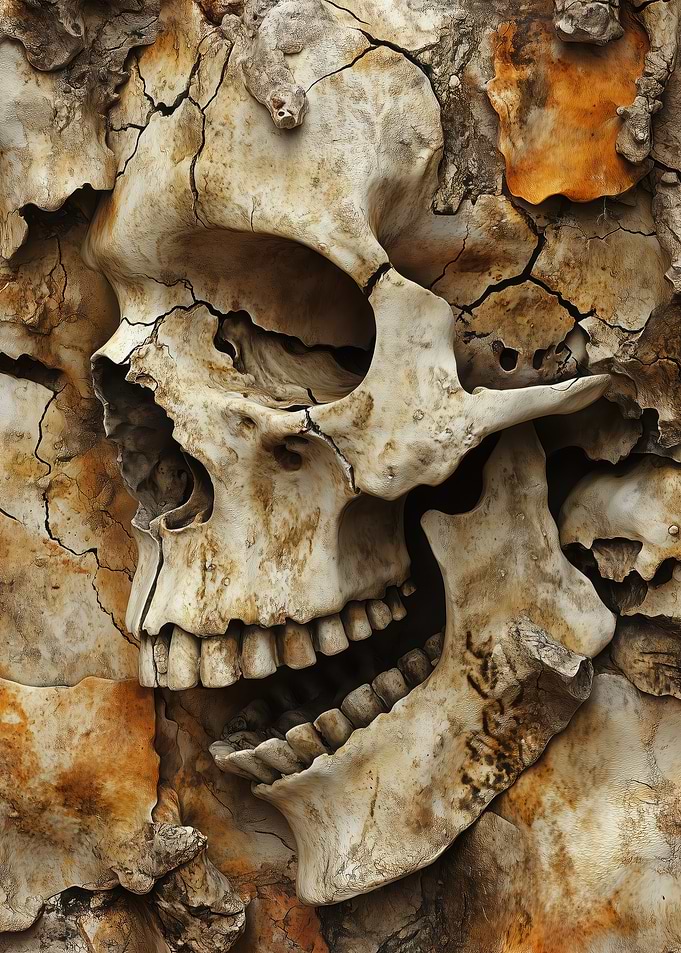 Cracked Human Skull