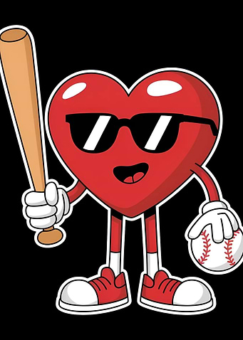 Heart Baseball Player