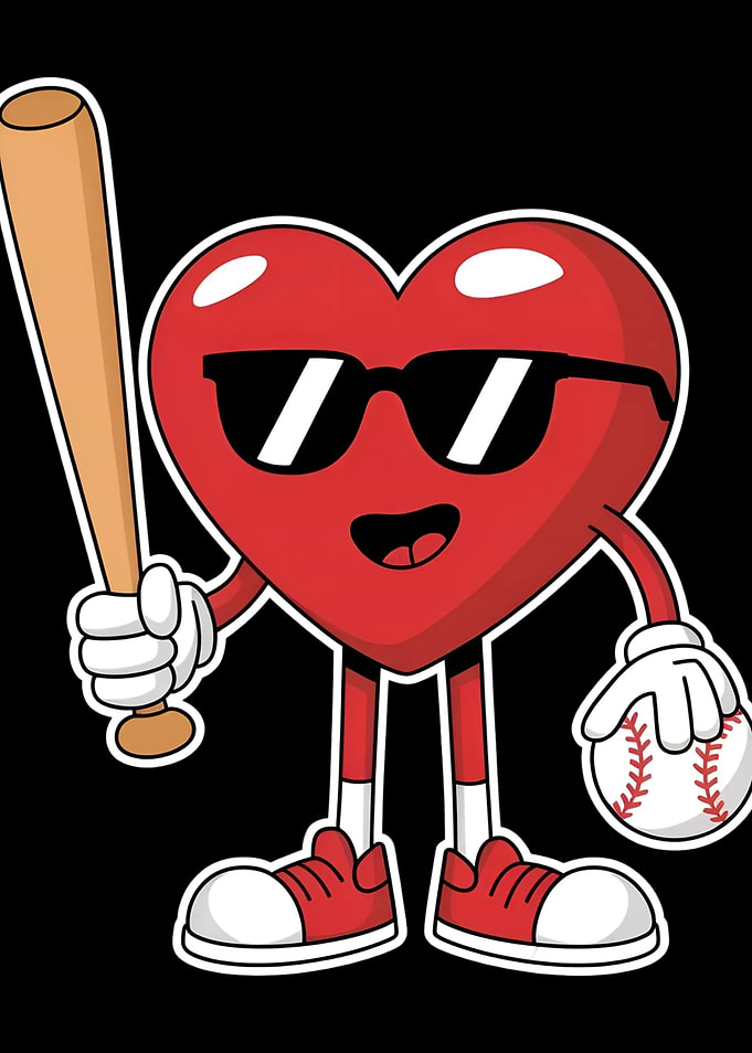 Heart Baseball Player