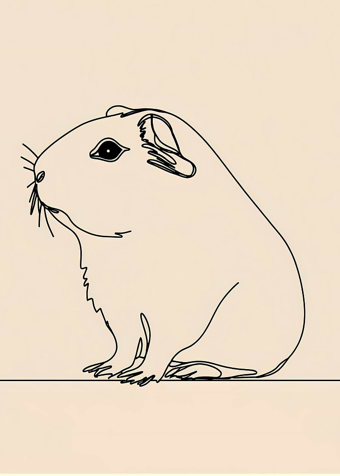 Guinea Pig Line Art
