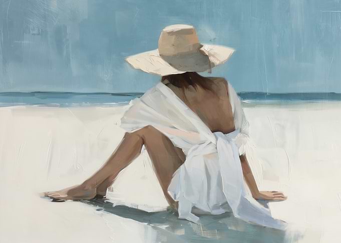 Woman in White on Beach
