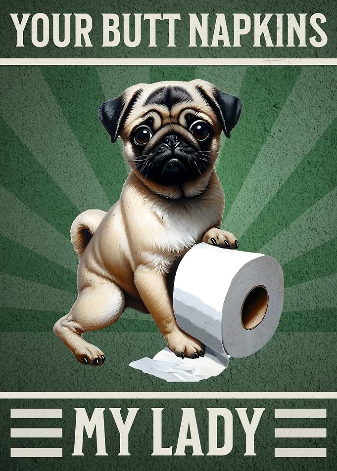Funny Bathroom Pug