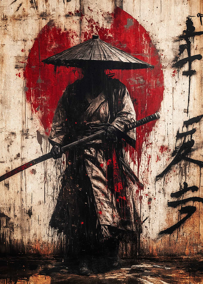 Samurai Warrior Graffiti Artwork