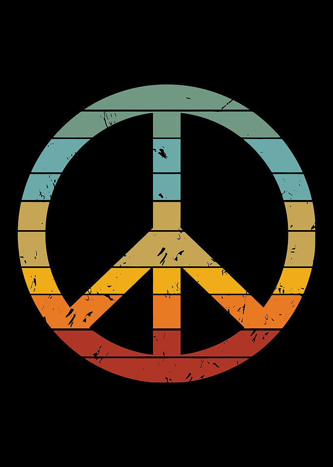 peace sign vintage retro shape cute distressed peace symbol red and blue stripes pattern vintage symbol graphic
