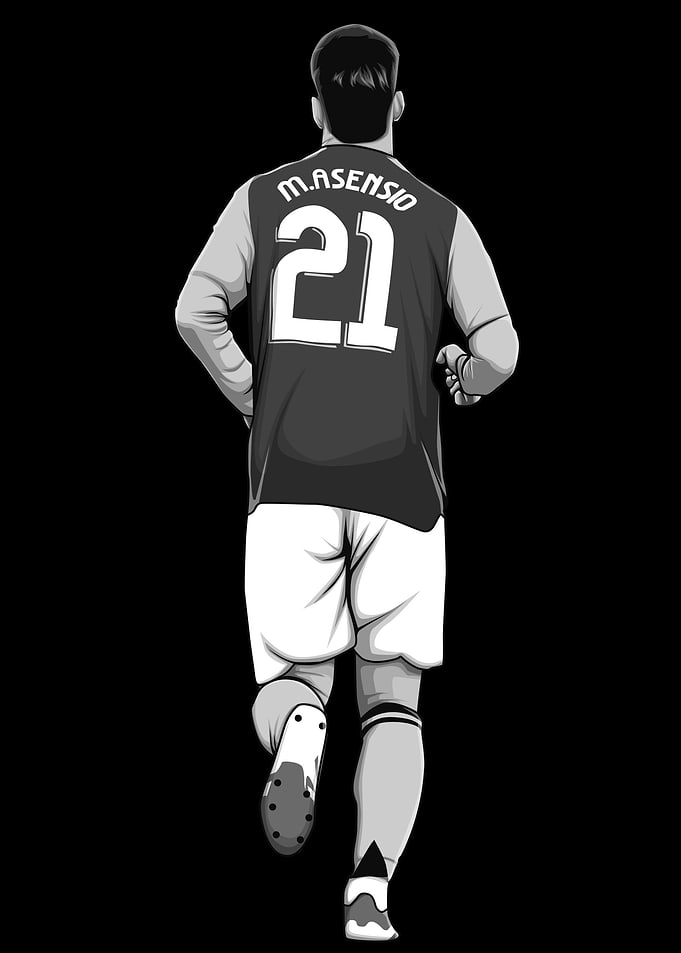 Marco Asensio Black and White Version