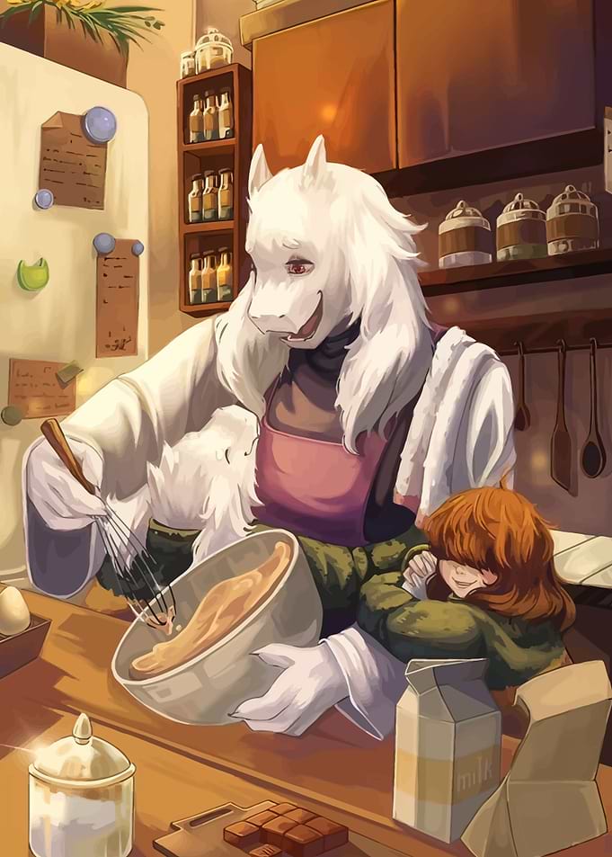 Toriel Baking with Frisk