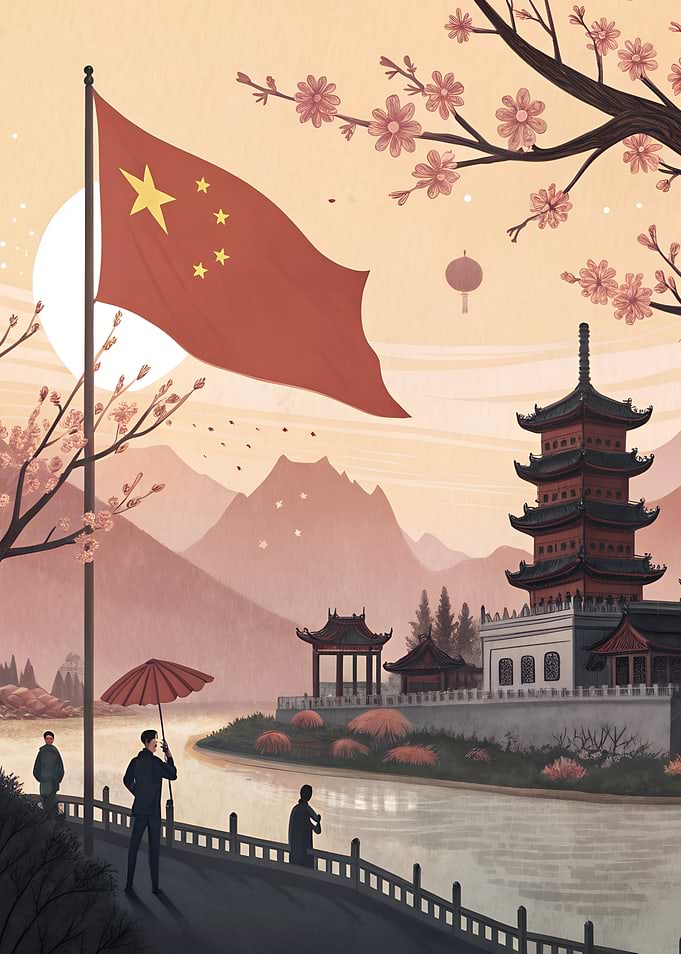 Chinese Landscape with Pagoda