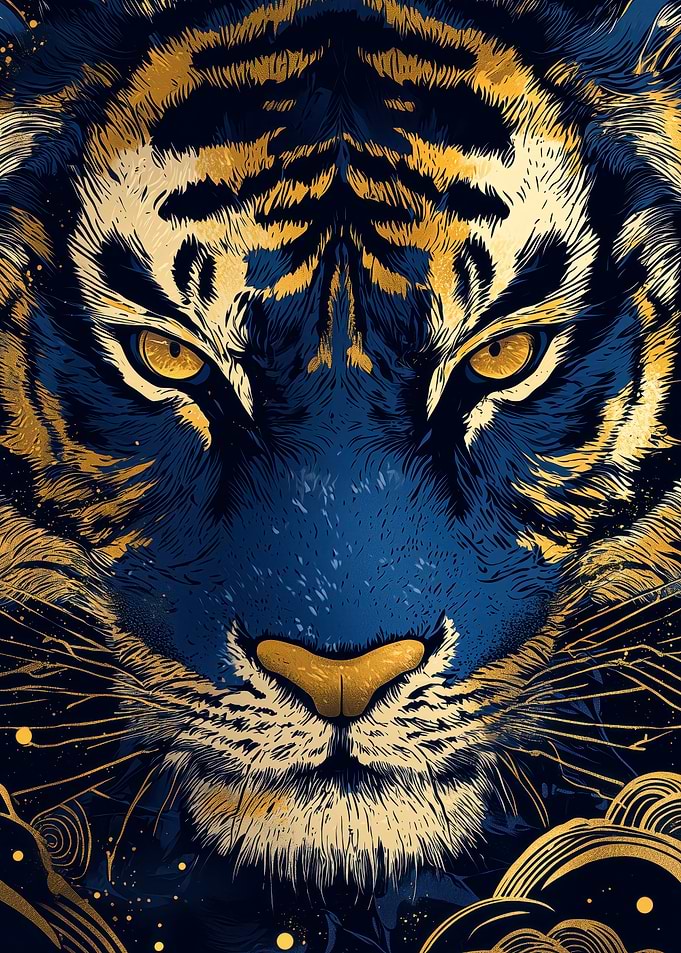 Blue Tiger Portrait