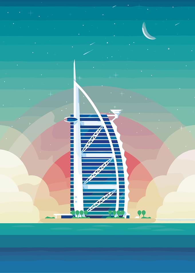 Dubai Skyline at Night