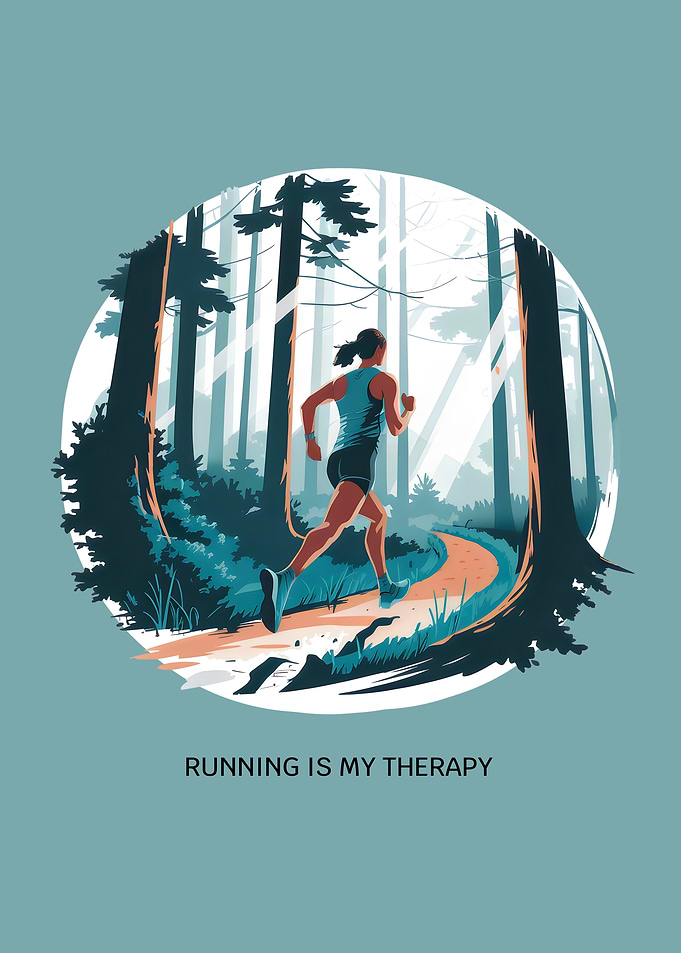Running is My Therapy – Jogging in Nature Forest