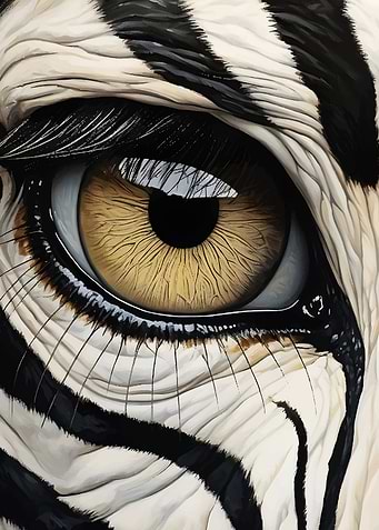 Zebra Eye Close-Up