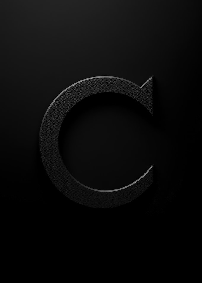Matte Black Letter C