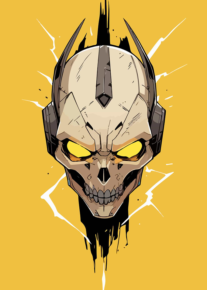 Cyberpunk Skull Illustration