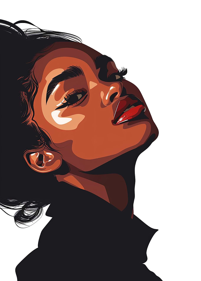 Woman with Red Lips