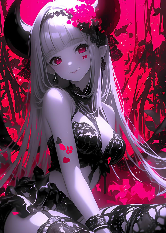 Anime Devil Girl Gaming