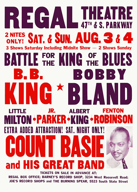 B.B. King & Bobby Bland Concert Poster — retro advertising art on metal