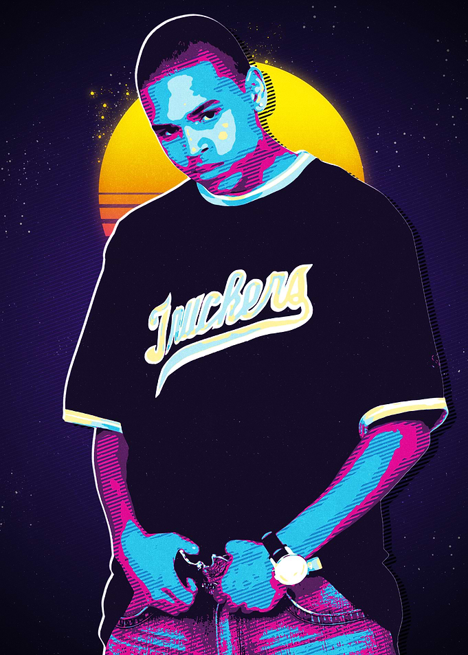 Chris Brown Retro Art