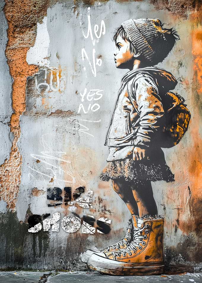 Girl with Big Shoes
