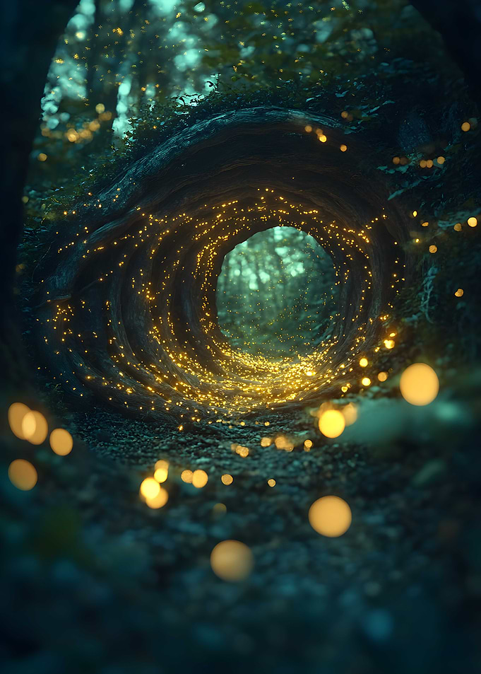 Surrealism Portal of the Fireflies Fireflies Poster