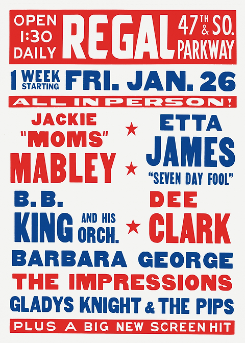Regal Theater Concert Poster — retro advertising art on metal