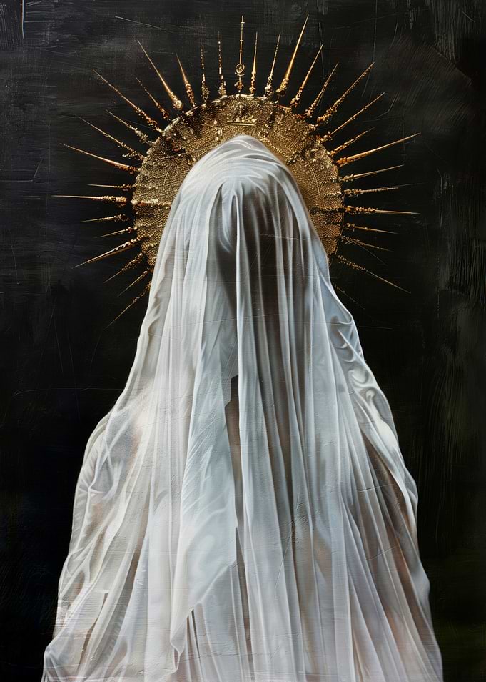 Veiled Figure with Golden Halo