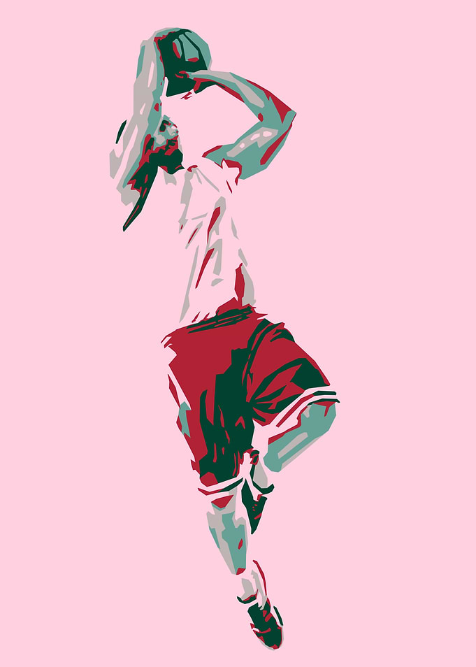 Basketball Player Vintage Color