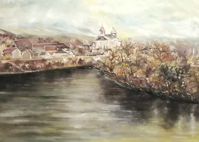 Transilvanian riverside village
