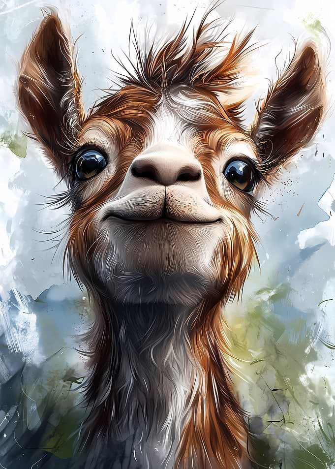 Smiling Alpaca Portrait