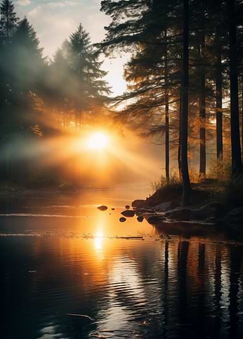 Sunrise Over River