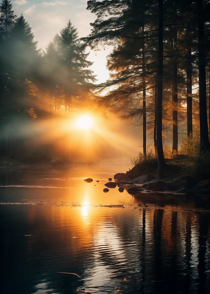 Sunrise Over River