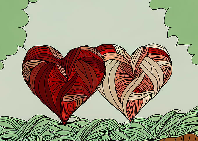 Two Intertwined Hearts