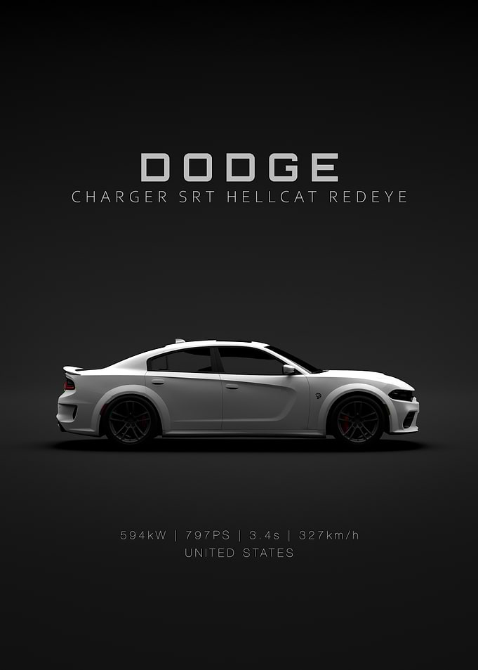 White Dodge Charger SRT Hellcat Redeye-Specs
