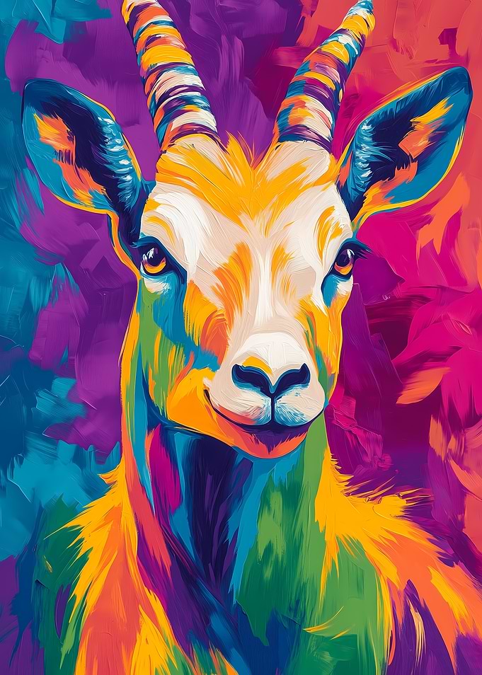 Colorful Antelope Portrait