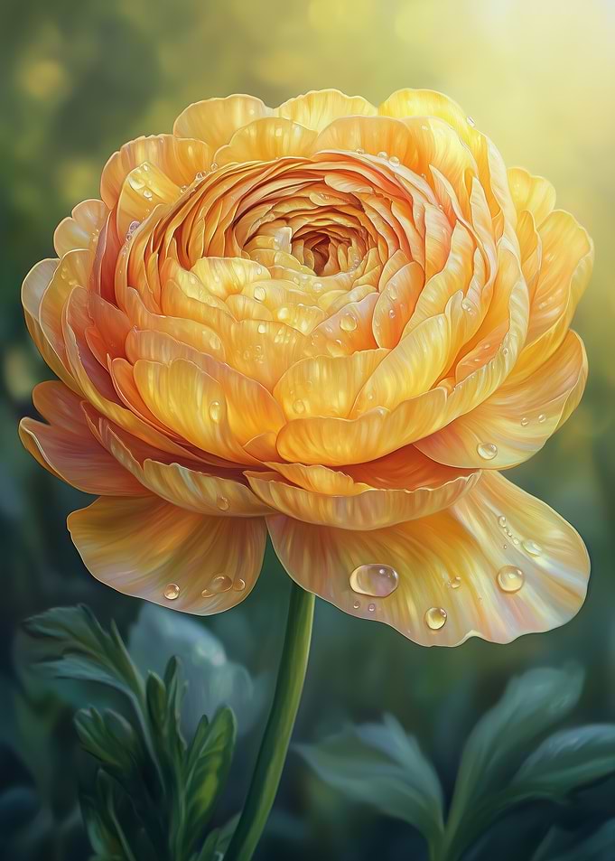 Golden Ranunculus Flower