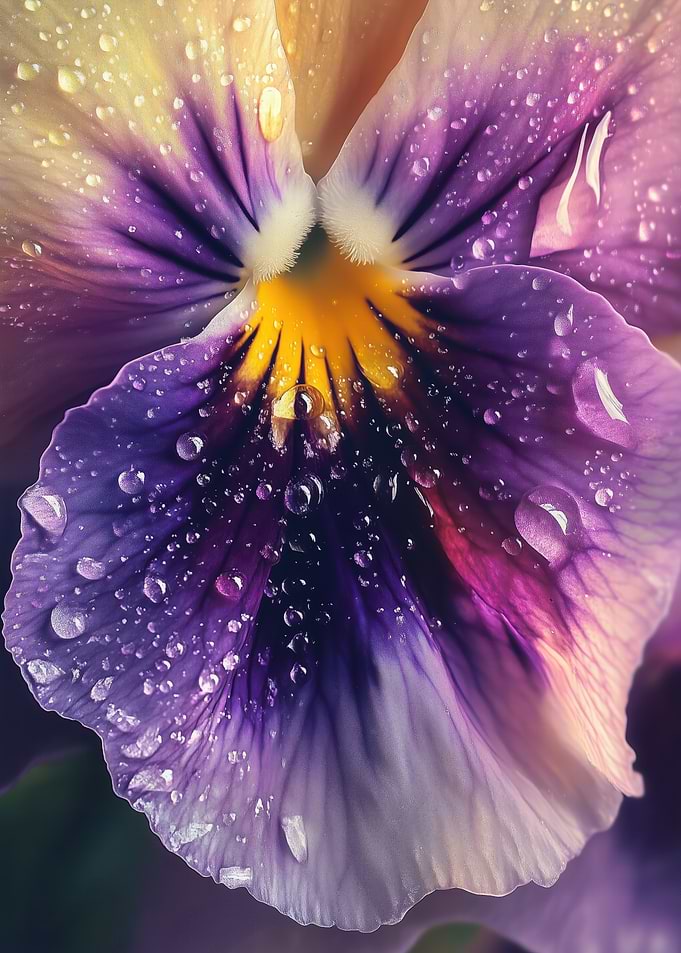 Dewy Pansy Close-Up