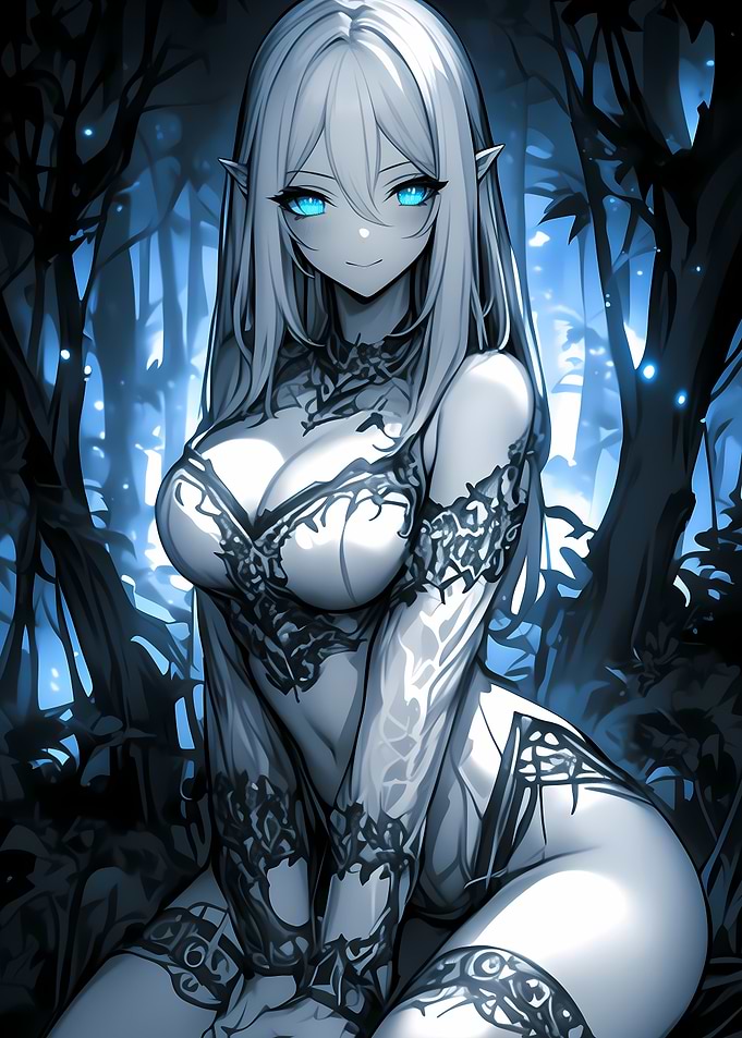 Elf Girl in Forest Gaming Anime Girl