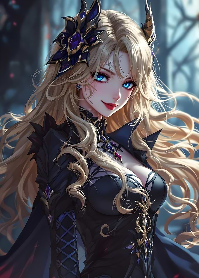 Anime Woman with Blue Eyes