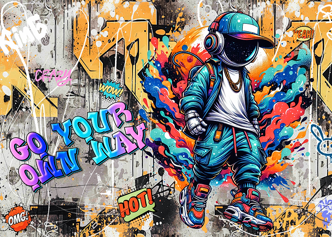 Astronaut Graffiti Art