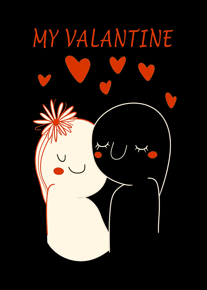 My Valentine Couple Illustration