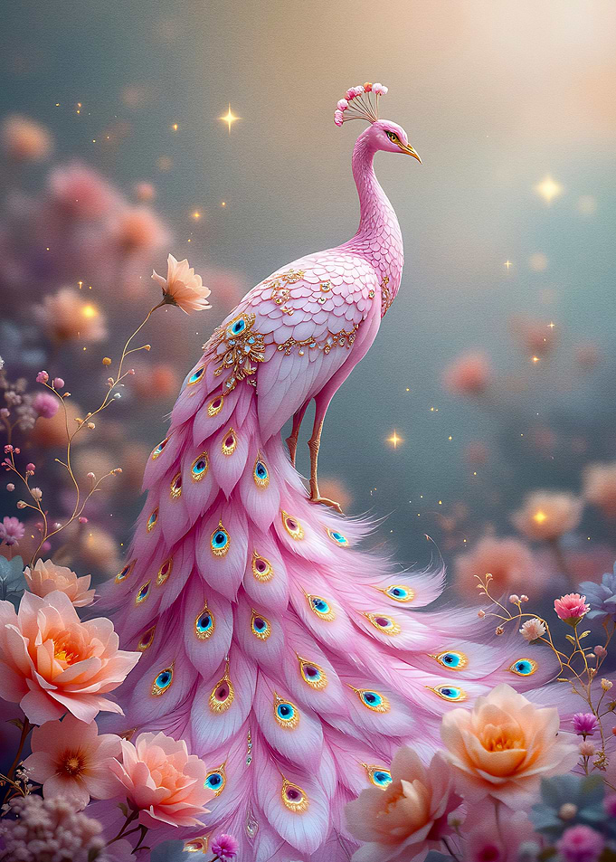 Pink Peacock in Bloom