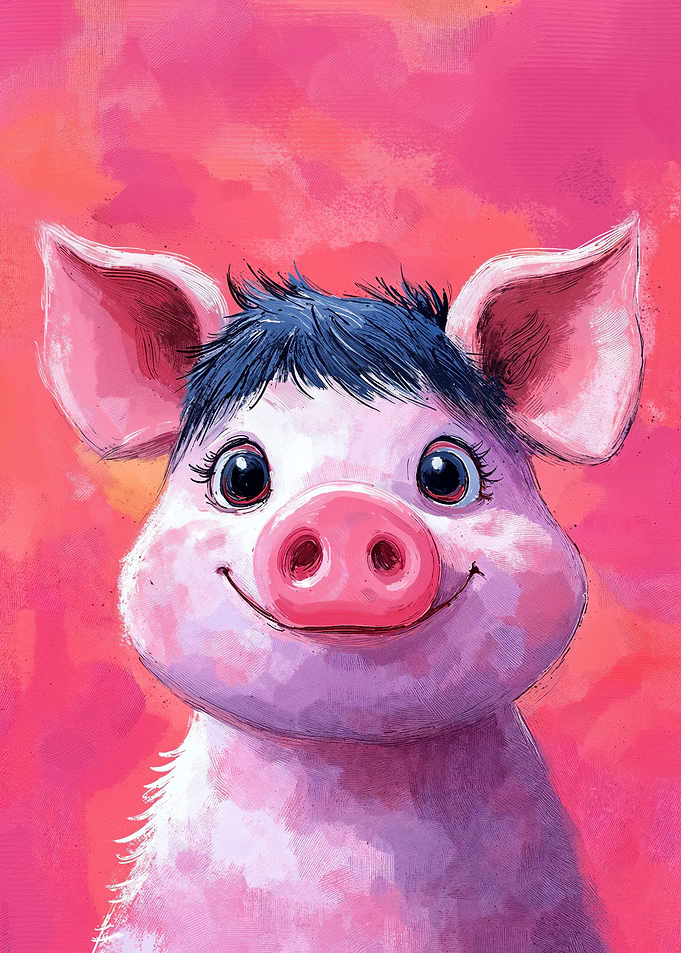 Smiling Pig Illustration