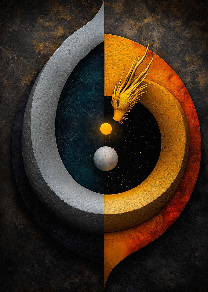 Golden Dragon Yin Yang