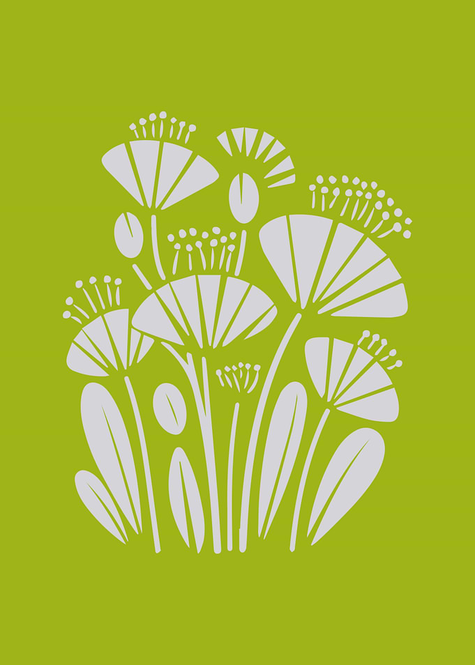 Modern Botanical Cutout in Chartreuse Green