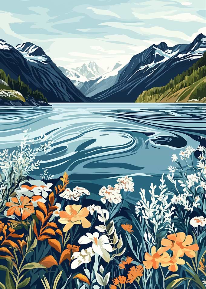 Mountain Lake Landscape Alaska