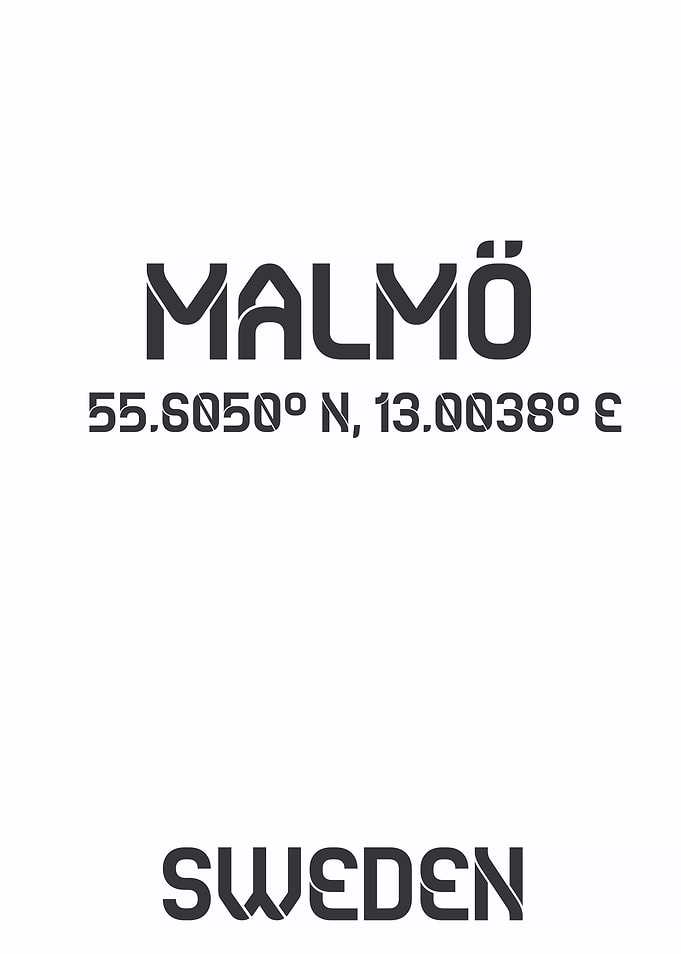 Malmö, Sweden Typography