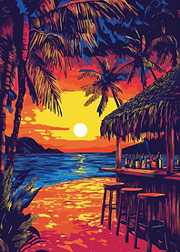 Tropical Sunset Bar Hawaii