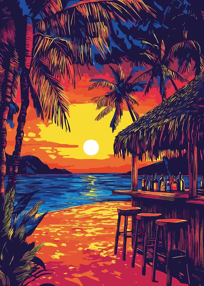 Tropical Sunset Bar Hawaii