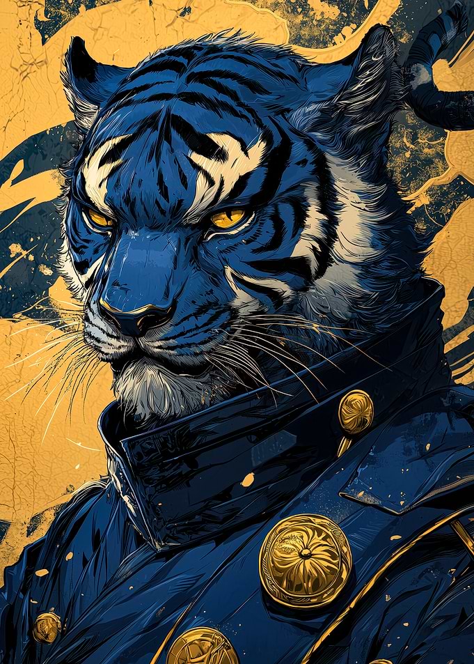 Blue Tiger Portrait