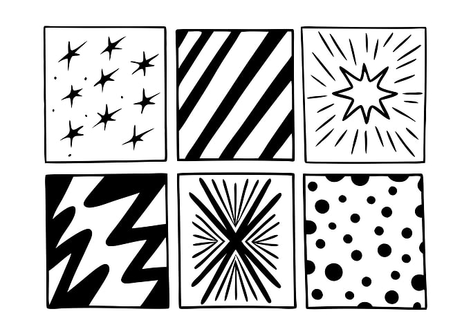 Black and White Pattern Tiles